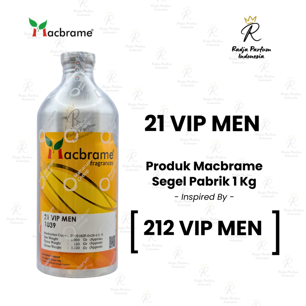 Bibit Parfum 21 Vip Men Macbrame Segel Pabrik 1Kg Searah 212 Vip Men