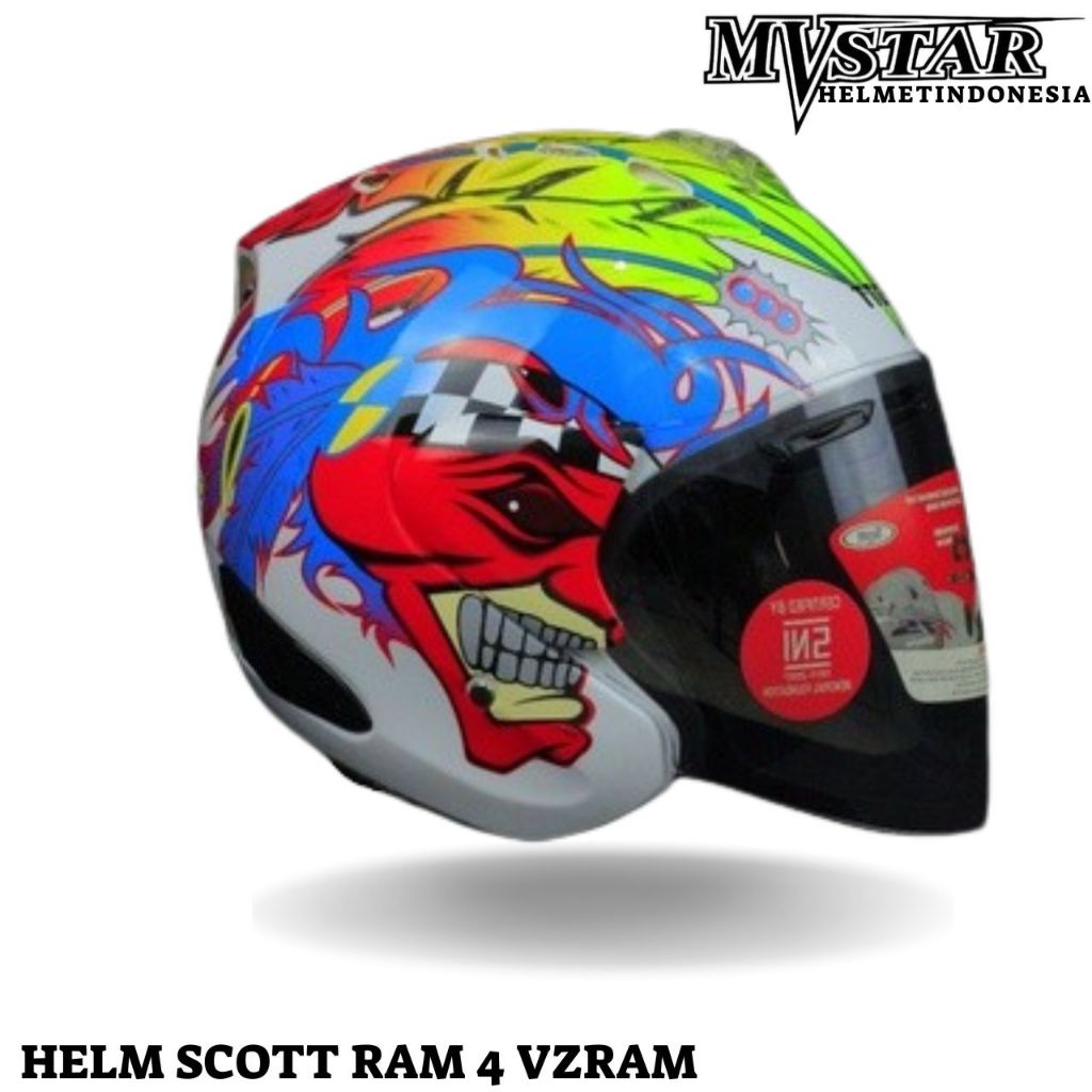 Helm scott ram 4 SCOTT VZRAM /helm half face/helm R5/helm ala ala/helm clone/helm replika MOTIF RUSS