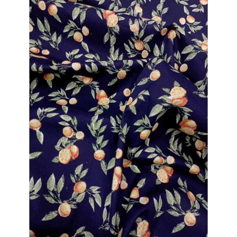 Bahan Kain Katun Poplin Garment Motip JERUK