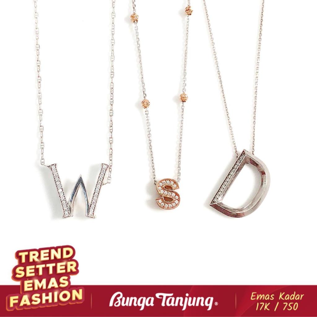 KALUNG INISIAL VARIASI A - EMAS 17K - BUNGA TANJUNG GOLD