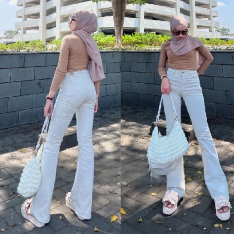 COD Celana Panjang Cutbray Scuba Highwaist Wanita Premium - Celana Flare Scuba Kulot Cutbray CUBRAY 