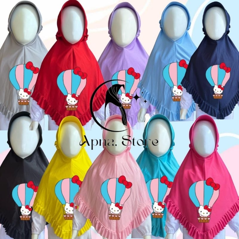 Kerudung Anak TK/Kerudung Anak SD/HIJAB ANAK SANRIO HELLO KITTY/Hijab Anak Apna.store Cocok Untuk Se
