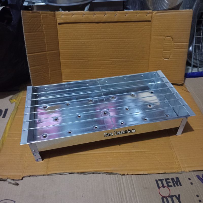 Panggangan sate ikan jagung bakaran arang galvanis 48x25 cm