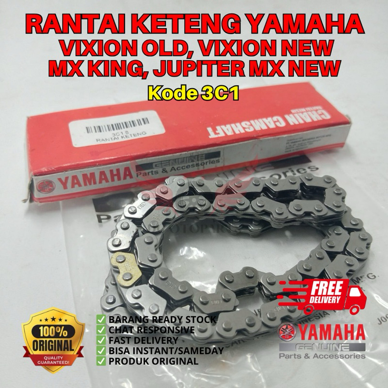 3C1 RANTAI KETENG VIXION ORIGINAL YAMAHA GENUINE PARTS, RANTAI KETENG ORIGINAL MX KING, RANTAI KETEN