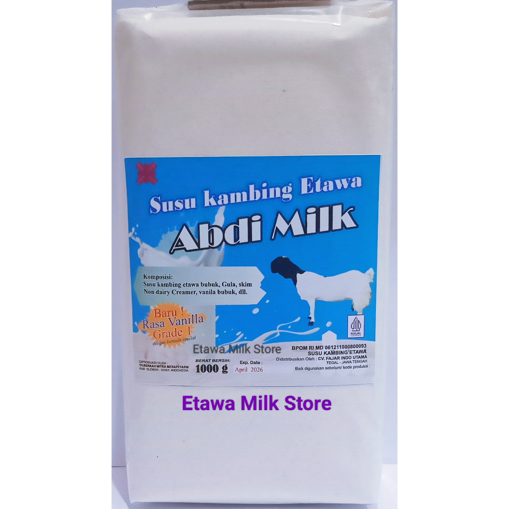 

Susu Kambing Etawa Rasa Vanilla Grade 1 Isi 1Kg