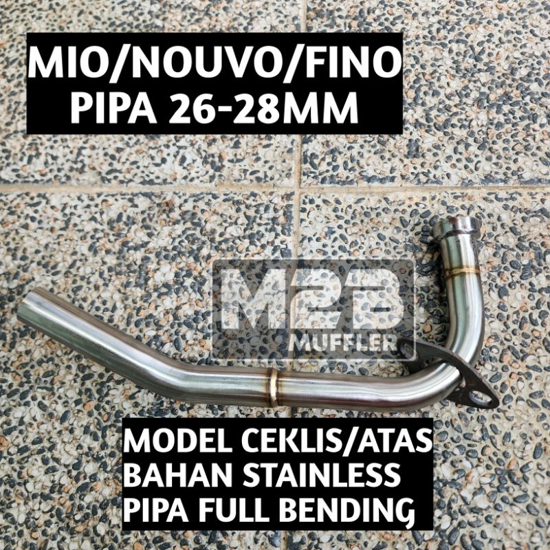 Pipa knalpot Mio sporty 26 28 full bending ceklis M2B