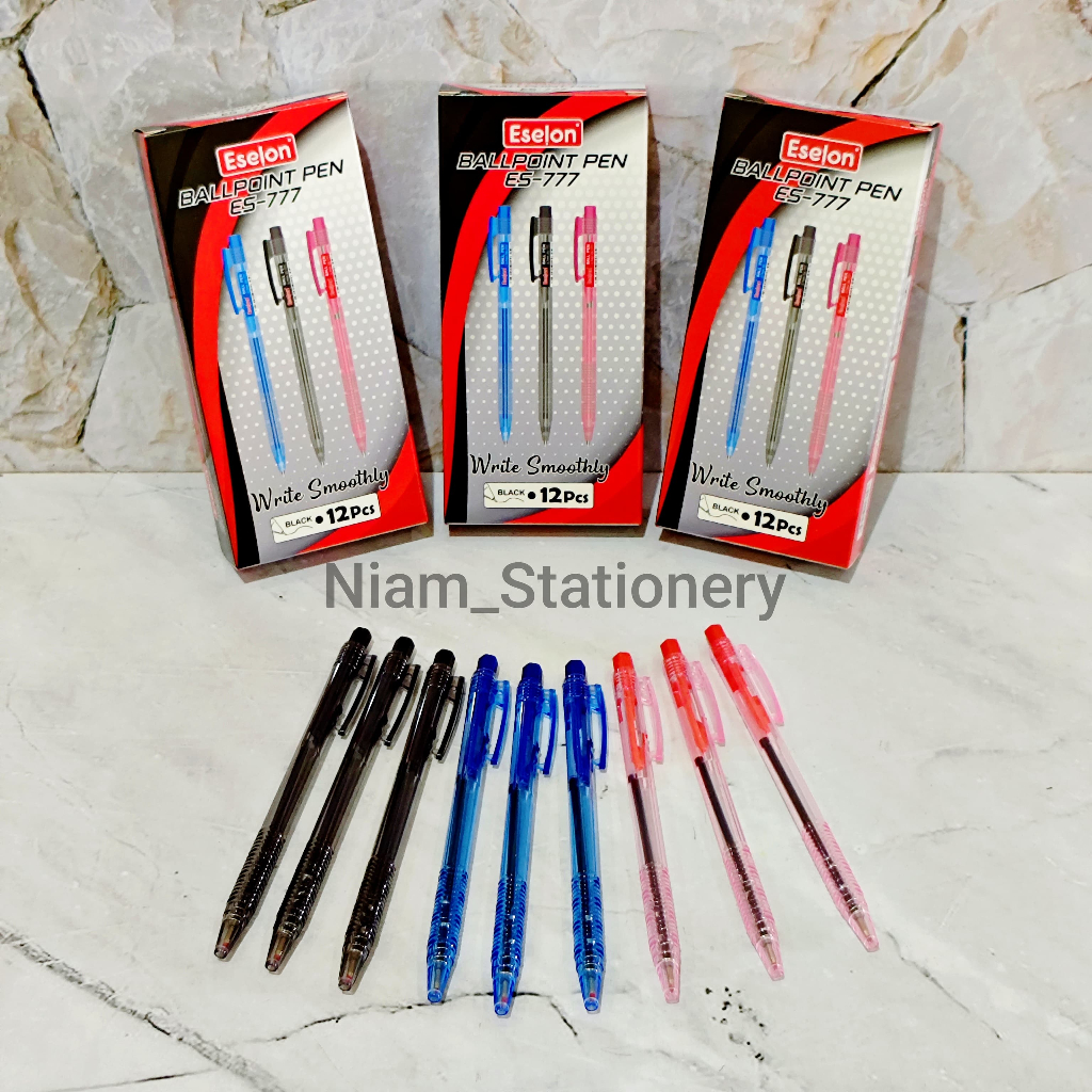 

SELUSIN ( 12 PCS ) Pulpen Click Pulpen Cetek Cetekan Eselon ES-777
