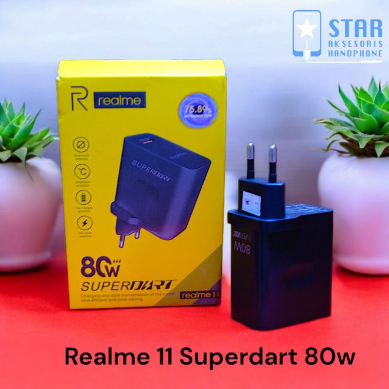 Adaptor Realme Charger 80W Super VOOC - Batok Fast Charging Casan Realme Narzo 50 5G Super VOOC