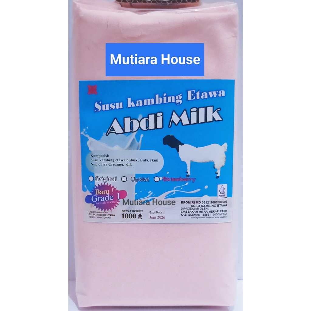 

Susu Kambing Etawa Rasa Strawberry Grade 1 Isi 1kg