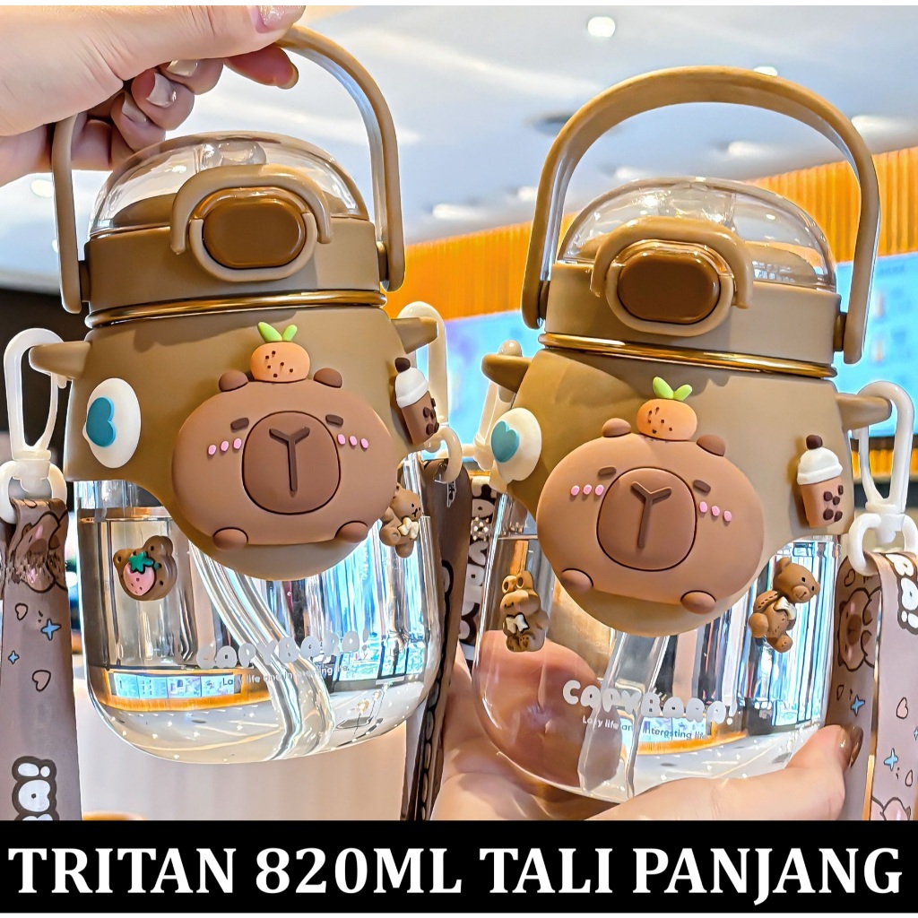 2025 Botol minum air Kapibara Capybara Tritan 820ml BPA FREE 820 ml original import anak laki laki p