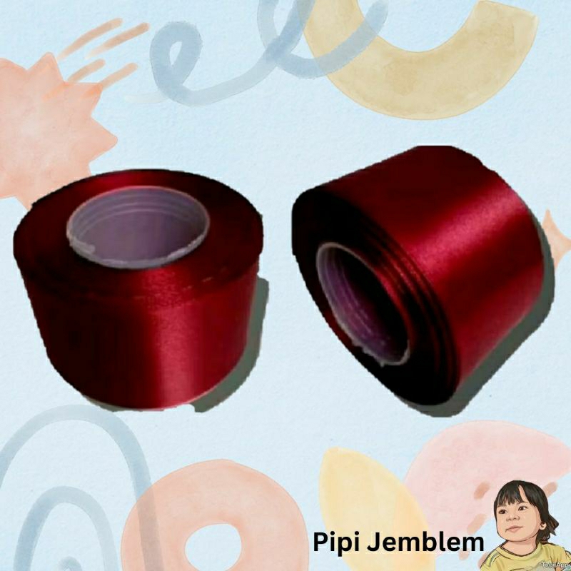 

[navy,marun ready] pita satin 4 cm/roll marun/pink/hitam/navy/abu/hijau