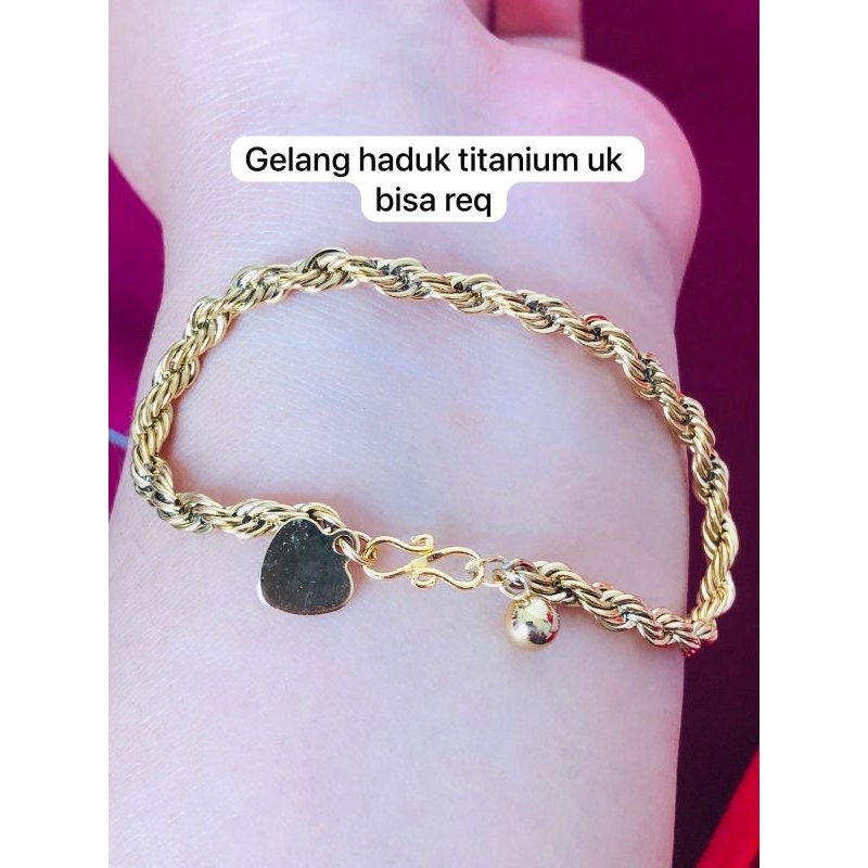 Gelang hduk plintir motif emas 42