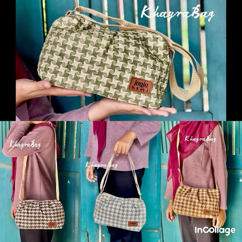 Sling Bag kerut “O” /tas oleh2 Jogja