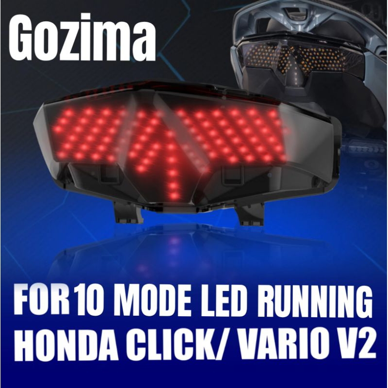 Lampu Stoplamp Gozima vario New 150/125 Gen 2 10 mode bisa Running Otomatis dan manual Free stiker