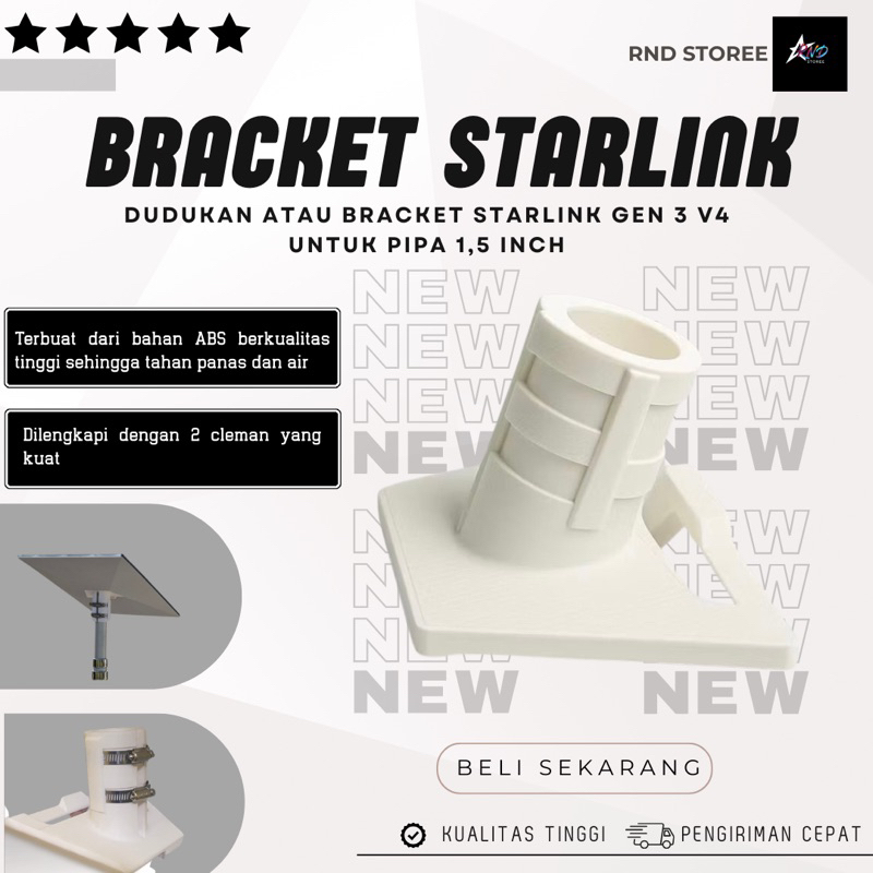 Dudukan/Breket (Bracket) Starlink Adapter Pipa Pole Gen 3 V4