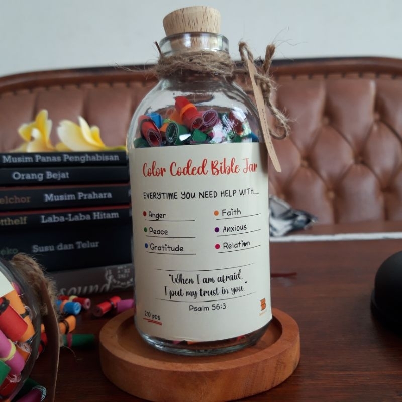 COLOR CODED BIBLE JAR-210 PCS AYAT ALKITAB HARIAN-365 AYAT ALKITAB HARIAN-GRATEFUL JAR AYAT ALKITAB 
