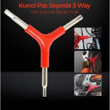 KUNCI L/BINTANG GAGANG MERAH UKURAN 4/5/6SERBAGUNA