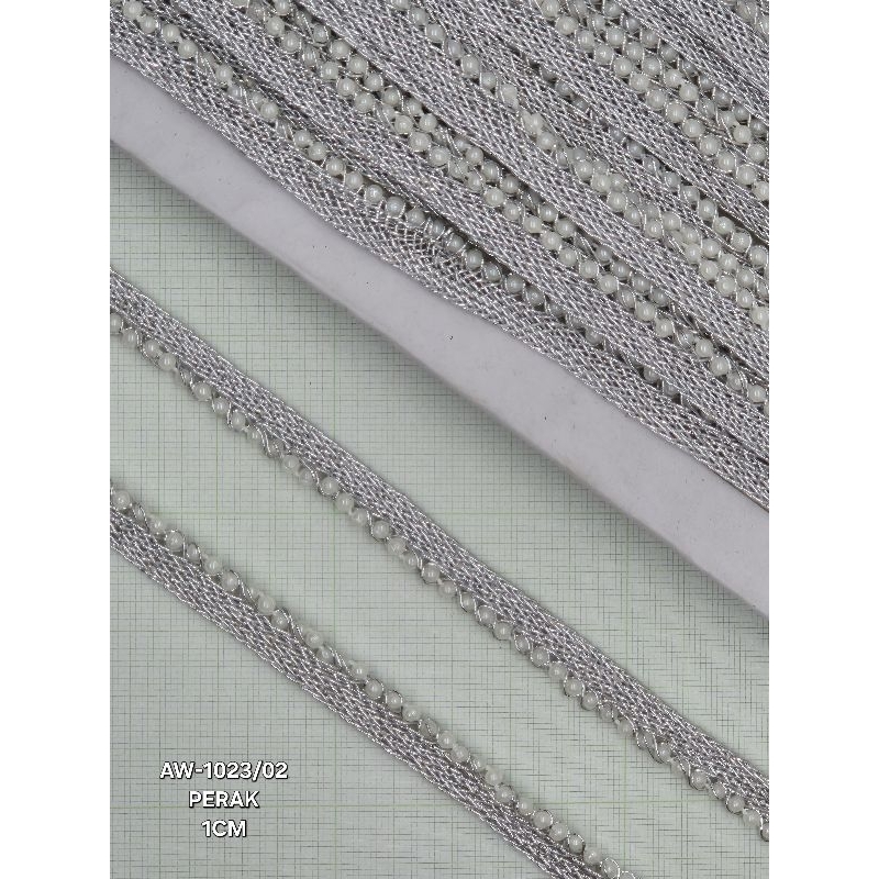 Renda india emas perak mutiara AW 1023/02