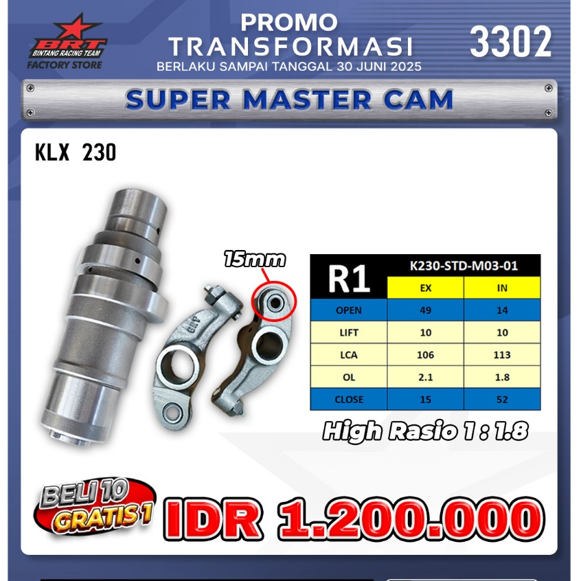 PROMO  3302 BRT/ KLX 230/ R1 BRT