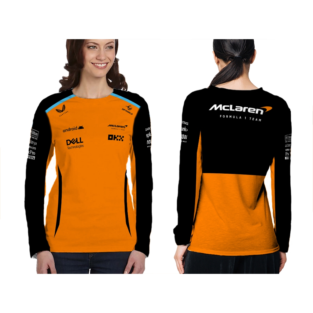 the moro-Kaos Baju Tshirt JERSEY F1 Mclaren Black Orange 2025 Balap Mobil Formula Satu Wanita Dewasa