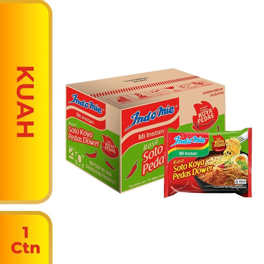 

1 Dus isi 40 pcs - Indomie Rasa Soto Koya Pedas Dower