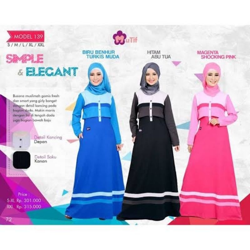 DISKON 50% Gamis Mutif M139 Gamis Kaos Wanita Dewasa Simple