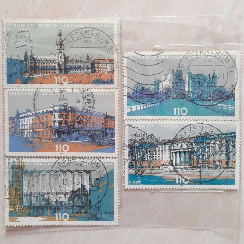

Perangko Jerman Parliaments of The Federal States in German Tahun 1998-2000 set 5pcs