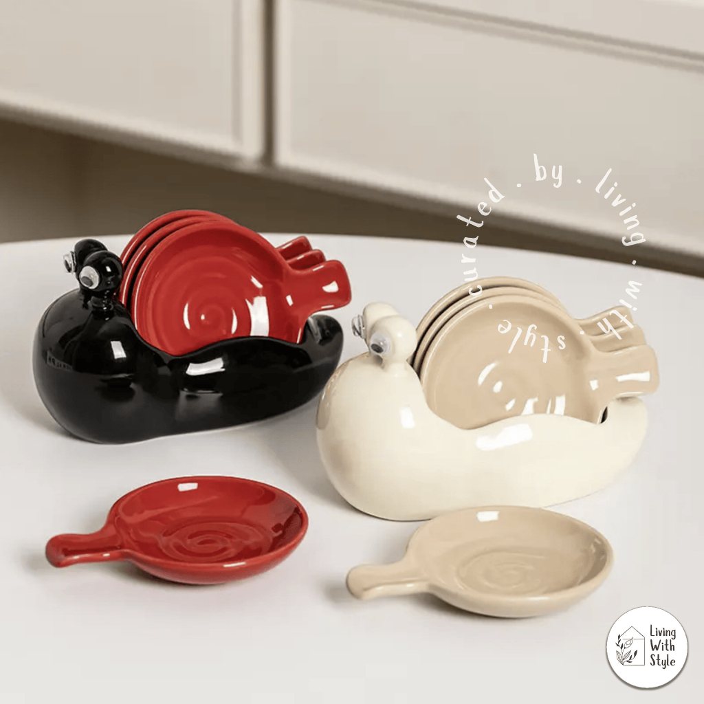 Living With Style - Gary Snail Sauce Serving Dish 4 in 1 Set / Piring Kecil Set Isi 4 Wadah Siput Ke