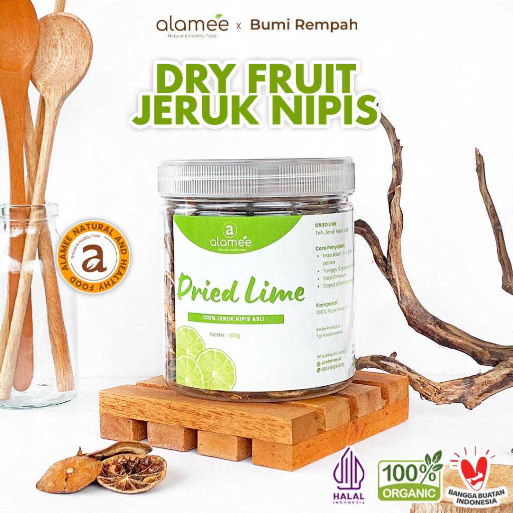 

ALAMEE Jeruk Nipis Kering Dried Lime Slice Tea Teh Herbal Buah Iris Organik Siap Seduh Minum 100gr