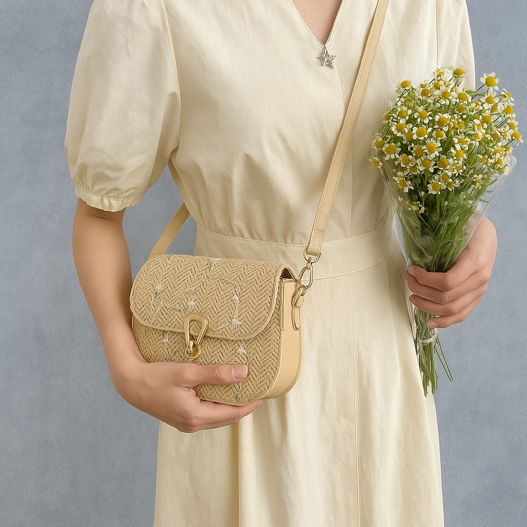 TAS SELEMPANG WANITA MINI BAGS KEKINIAN - TAS ANYAMAN ROTAN - TAS BAHU CEWEK - TAS MURAH