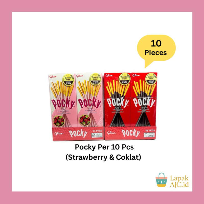 

Pocky Glico isi 10 Pcs Rasa Stroberi & Coklat