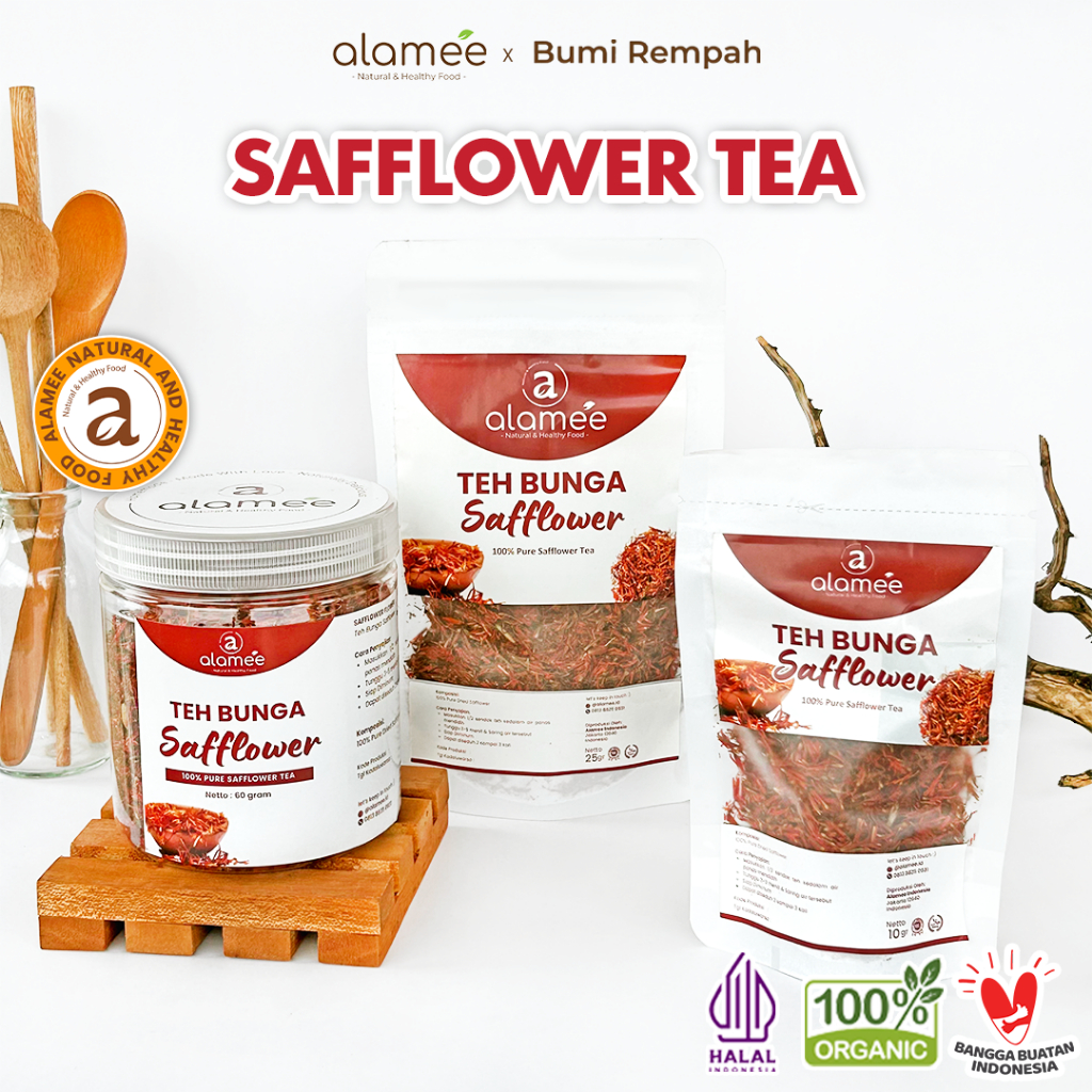 

ALAMEE Teh Bunga Safflower Herbal Tea Original Organik Alami Siap Seduh Minum Minuman Sehat Organic