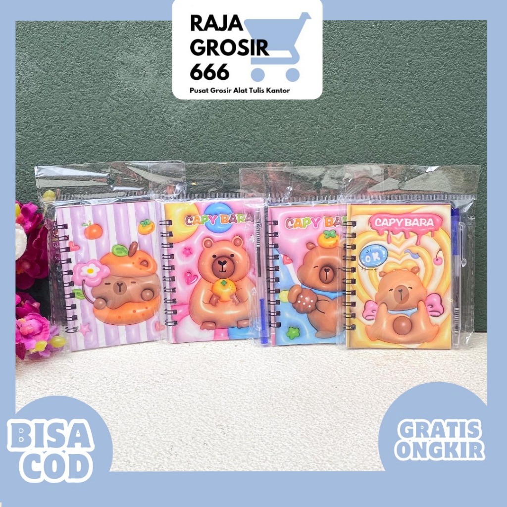 

BUKU SPIRAL A7 CAPYBARA DAPAT 1 PULPEN BK-1878 BUKU NOTEBOOK LUCU IMUT DALAM ADA GAMBAR COD