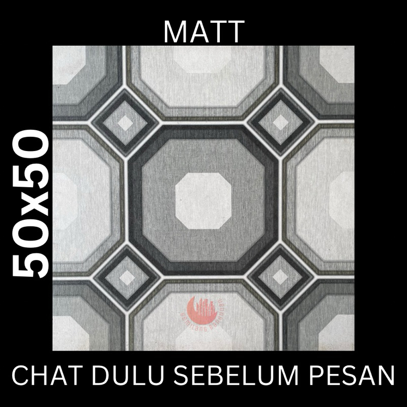 KERAMIK GEMILANG 50x50 CASABLANCA GREY / KERAMIK LANTAI / KERAMIK TERAS / KERAMIK KASAR