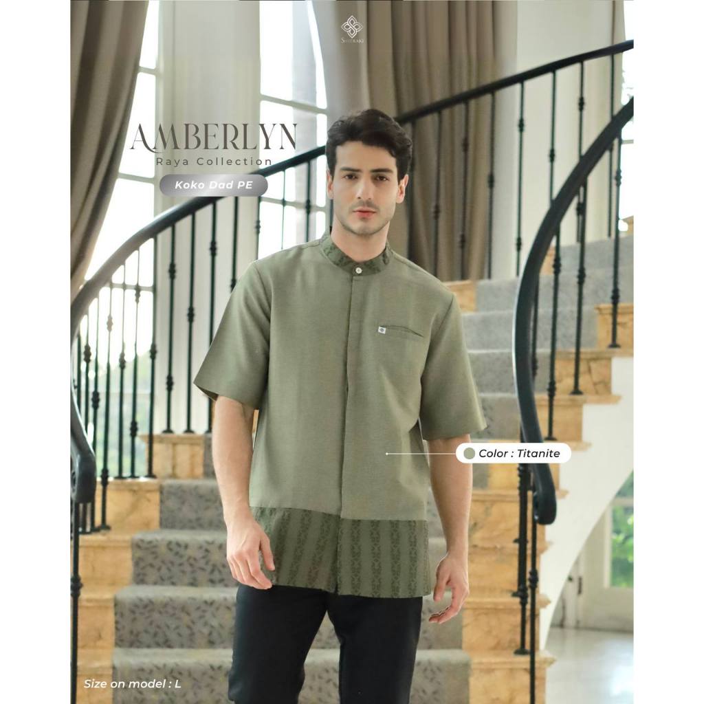 Amberlyn Koko Dad Pendek | Koko motif tenun premium by Shieraki