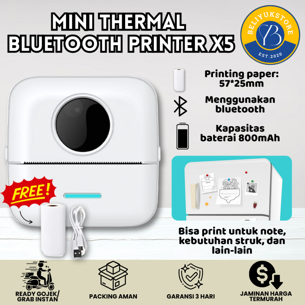 Mini Thermal Printer Bluetooth Printer X5 / Wireless Thermal Mini Printer Label Bluetooth / Mini Pri