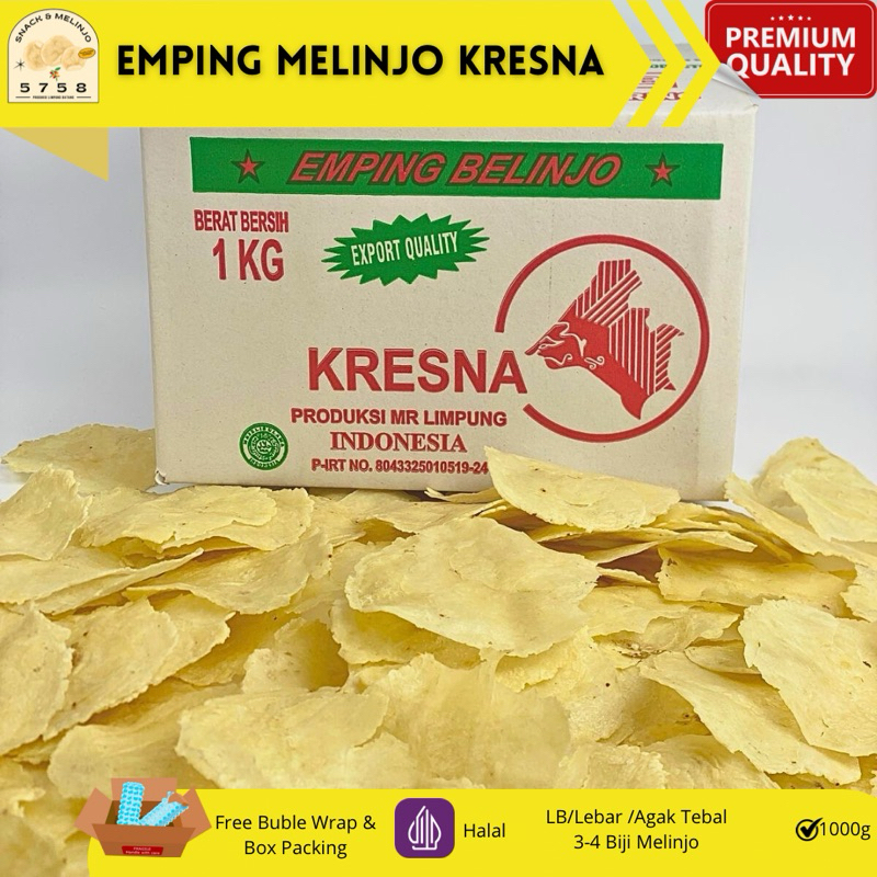 

Emping melinjo DUS MEREK KRESNA/FULL KERING EXPORT QUALITY // 1KG