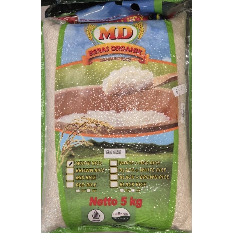 

Beras Putih Organik Premium MD Organic White Rice 5 Kg - RM.