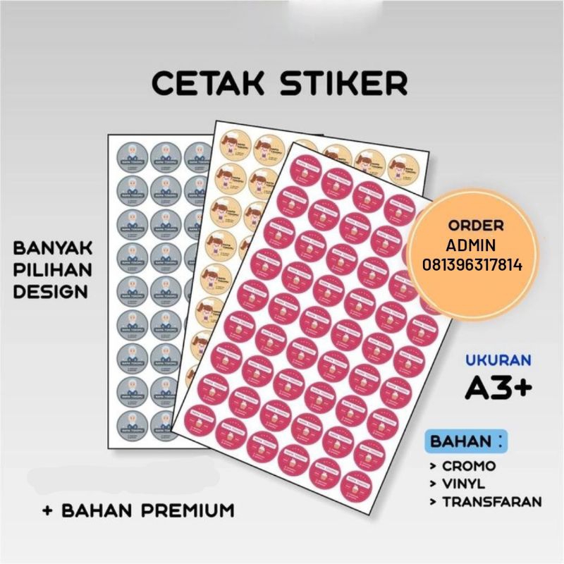 

(COD) CETAK STIKER LABEL KEMASAN A3+ CHROMO FREE DESIGN