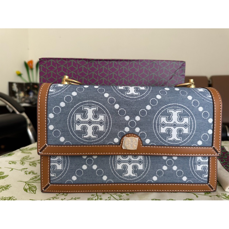 New Tas TB Tortor Denim Canvas Leather reject