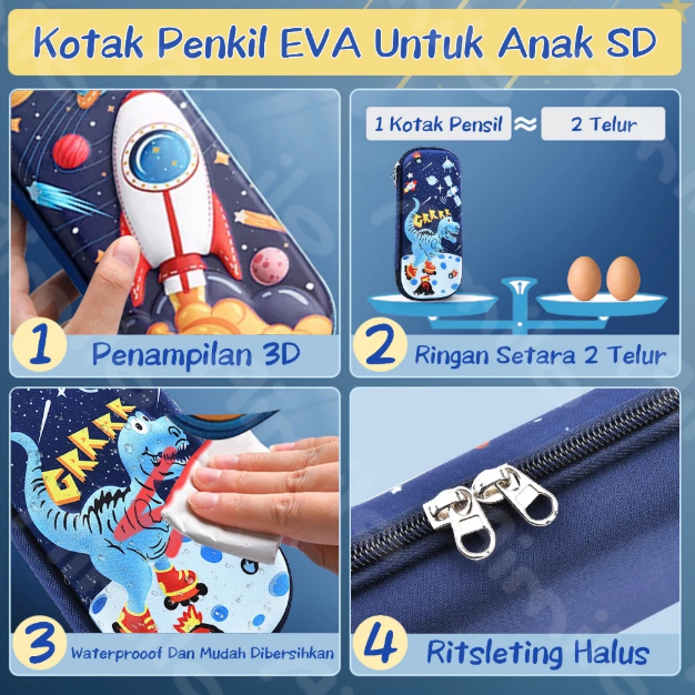 

Tempat Pensil Aesthetic 3D Tempat Pensil Anak Laki Laki Waterproof Kotak Pensil Anak Perempuan Alat Tulis Sekolah