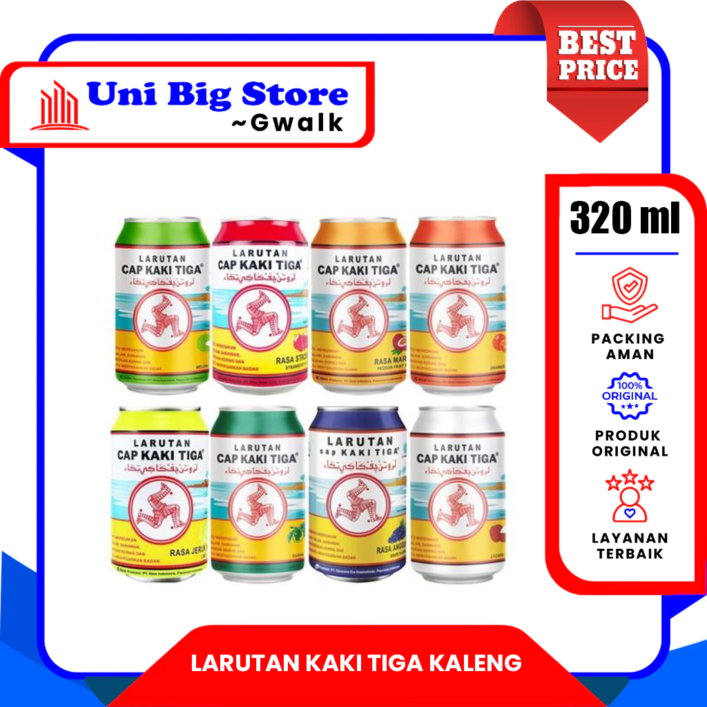 

LARUTAN CAP KAKI TIGA LECI JERUK STRAWBERRY MELON ANGGUR CAN MINUMAN KALENG - 320 ml