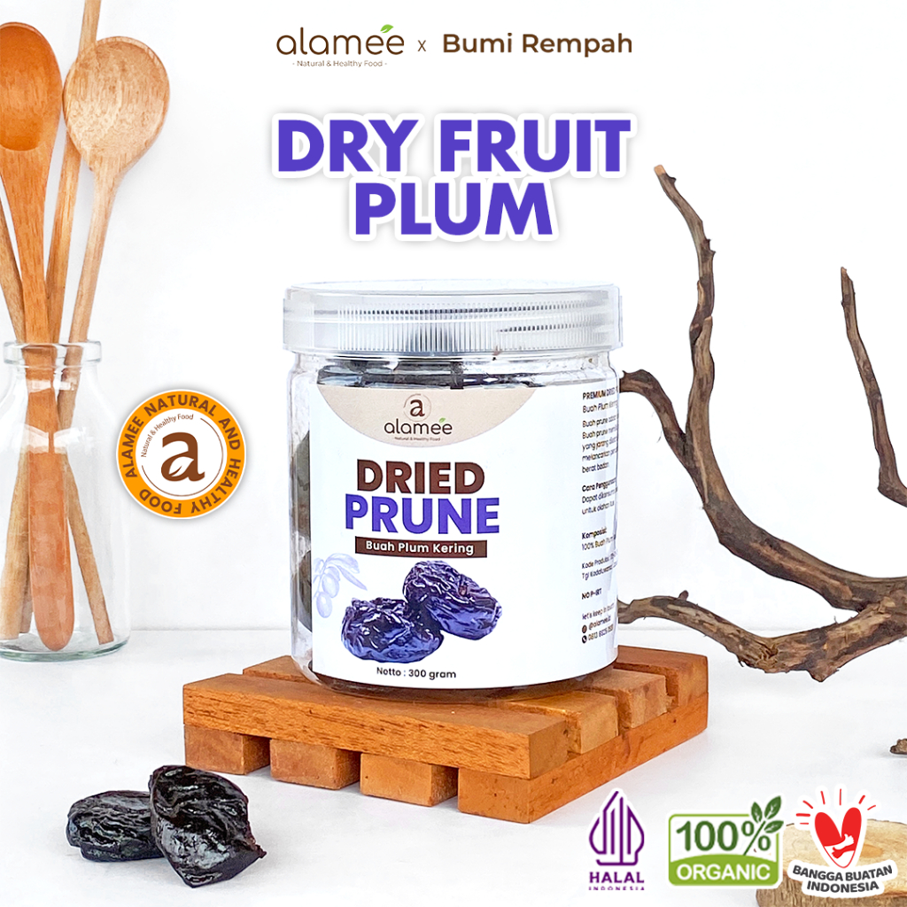 

ALAMEE Dried Prune Cemilan Buah Kering Sehat Buah Plum Kering Rendah Kalori Tanpa Biji PREMIUM 300gr