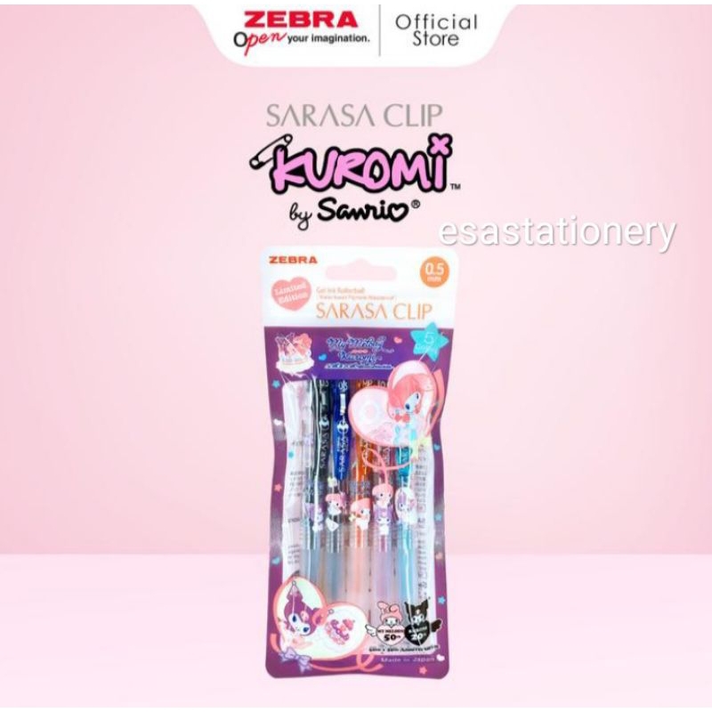 

ZEBRA Sarasa Clip JJ15 Pulpen Pena 0.5mm My Melody Kuromi Sanrio Series Limited Edition Retractable Ballpoint