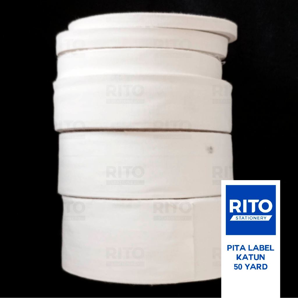 

[RITO] Pita Label Katun Polos Halus Lembut Cotton Premium Roll 50 yard Ukuran 1 cm / 1.5 cm / 2 cm / 2.5 cm / 3 cm / 4 cm / 5 cm / 6 cm