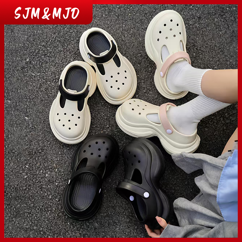 SJM&MJD Sendal Wedges Lucu Sepatu Karet Stylish Sandal Kodok Wanita Terbaru Sendal Jelly Anti Air