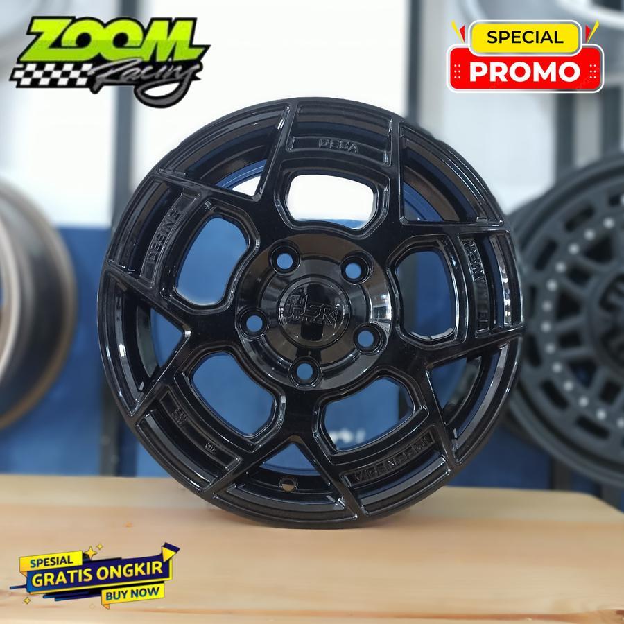 Velg Racing Ring 14 Hsr Desing Deca Pcd 5x114,3 Black Untuk Mobil L300 Grandmax Kuda Carry Pick Up