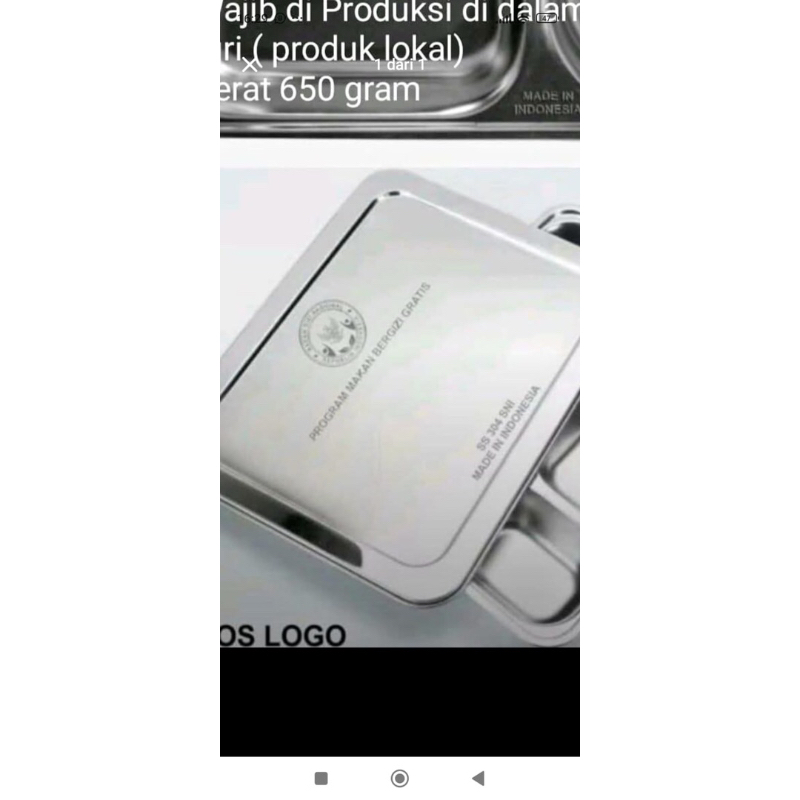 Foodtray / ompreng / Nampan Makan bergizi gratis MBG