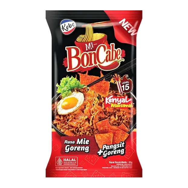 

KOBE MIE MI BON CABE BONCABE RASA MIE GORENG LEVEL 15 95gr