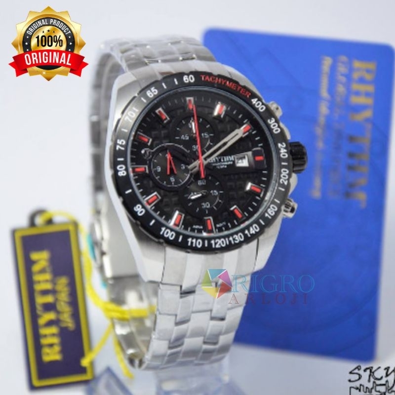 Jam Tangan Pria RHYTHM S1407S03 Original Garansi 1 Tahun - Chronograph Aktif